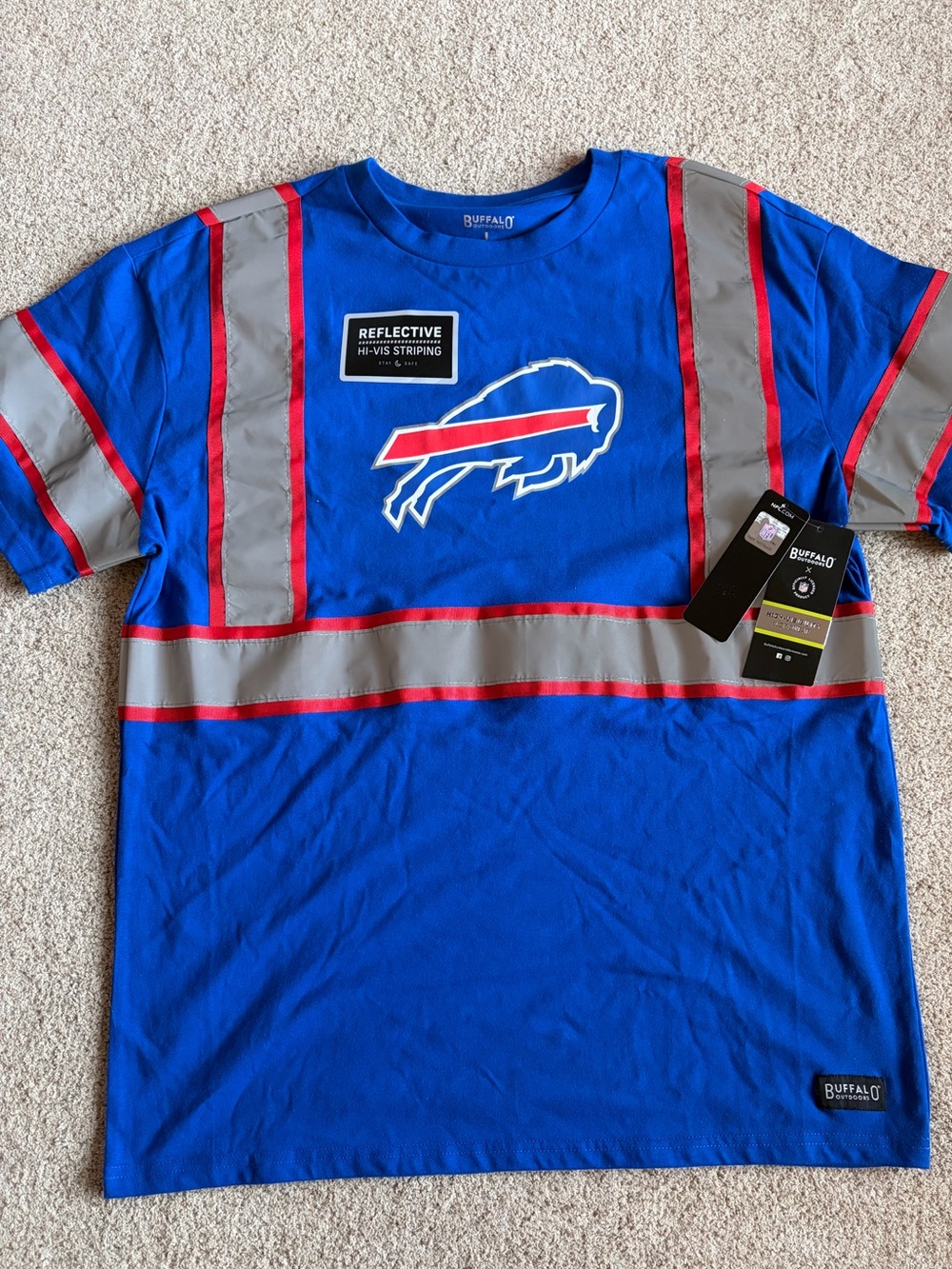 NFL Buffalo Bills Hi-Vis Safety Shirt Mens Large ANSI Class 2 Buffalo Outdoors